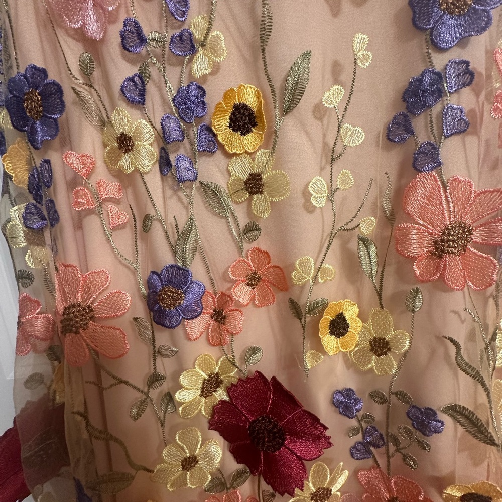 Lulu's Blush Dress with Gold Embroidery - Picture 3 of 5